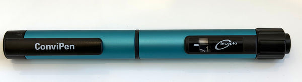 Blue and black ConviPen with 'Innovia' branding on a white background