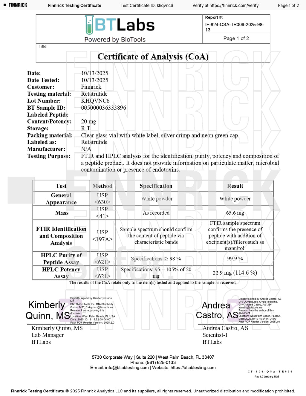 Retatrutide 20mg – Multi-Agonist Peptide for Research